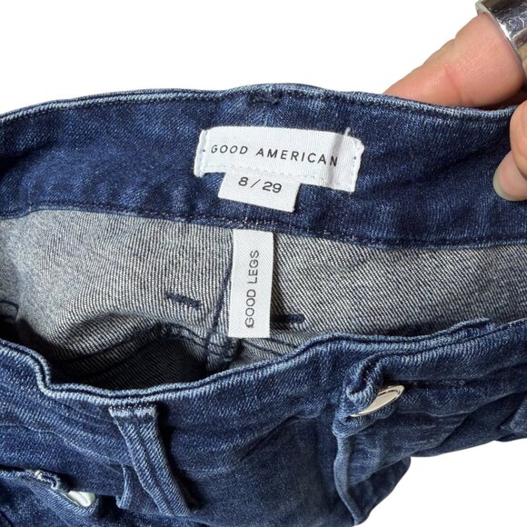 Good American mid rise Good Legs Skinny Jeans 8 dark wash - Picture 9 of 10